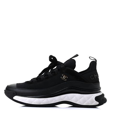 chanel sneakers velvet calfskin & mixed fibers|Chanel calfskin sneakers black.